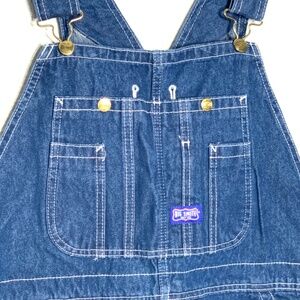 Big Smith Bib Overalls Mens Blue Denim Jean Cartpenter Work Pant | Size 34 x 30
